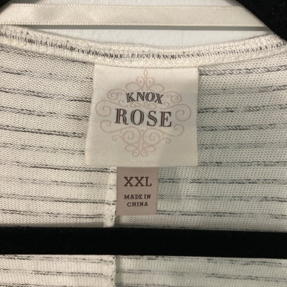 Knox Rose Waterfall Cardigan XXL Open Front Stripe Modest Flowy Breezy Stretch - Picture 6 of 7